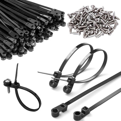 200 Bridas Negras 12pulg Con Agujero Correas Cables 75lb