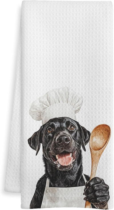 Toallas de cocina para perros labradores negros, regalo para chefs y amantes de los perros 16x24