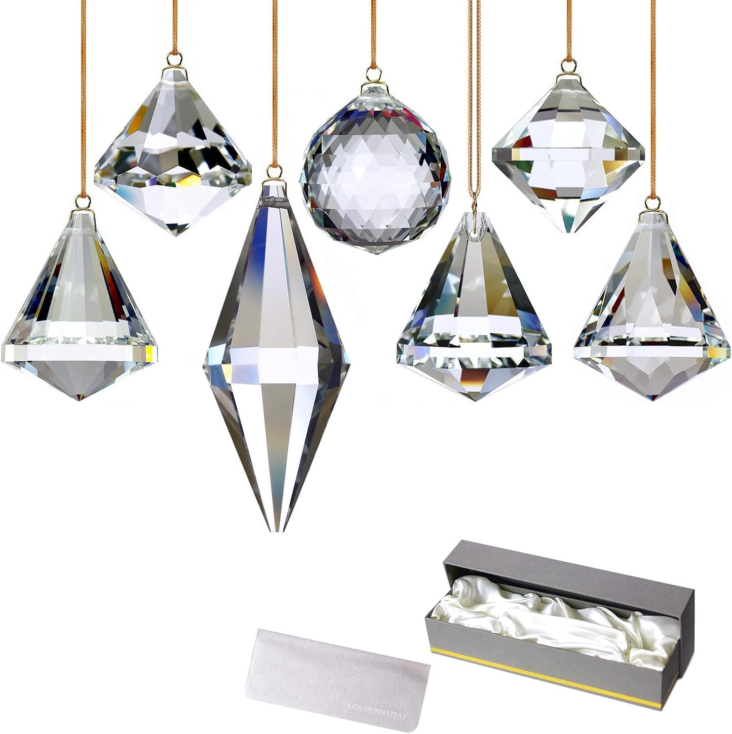 Set 7 Pzas Lámpara Araña Cristal Prisma para Ventana
