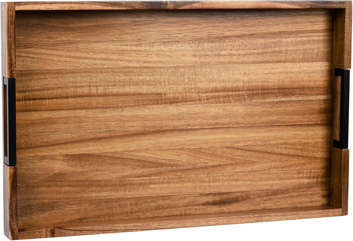 Bandeja otomana acacia grande para sala y mesa de café