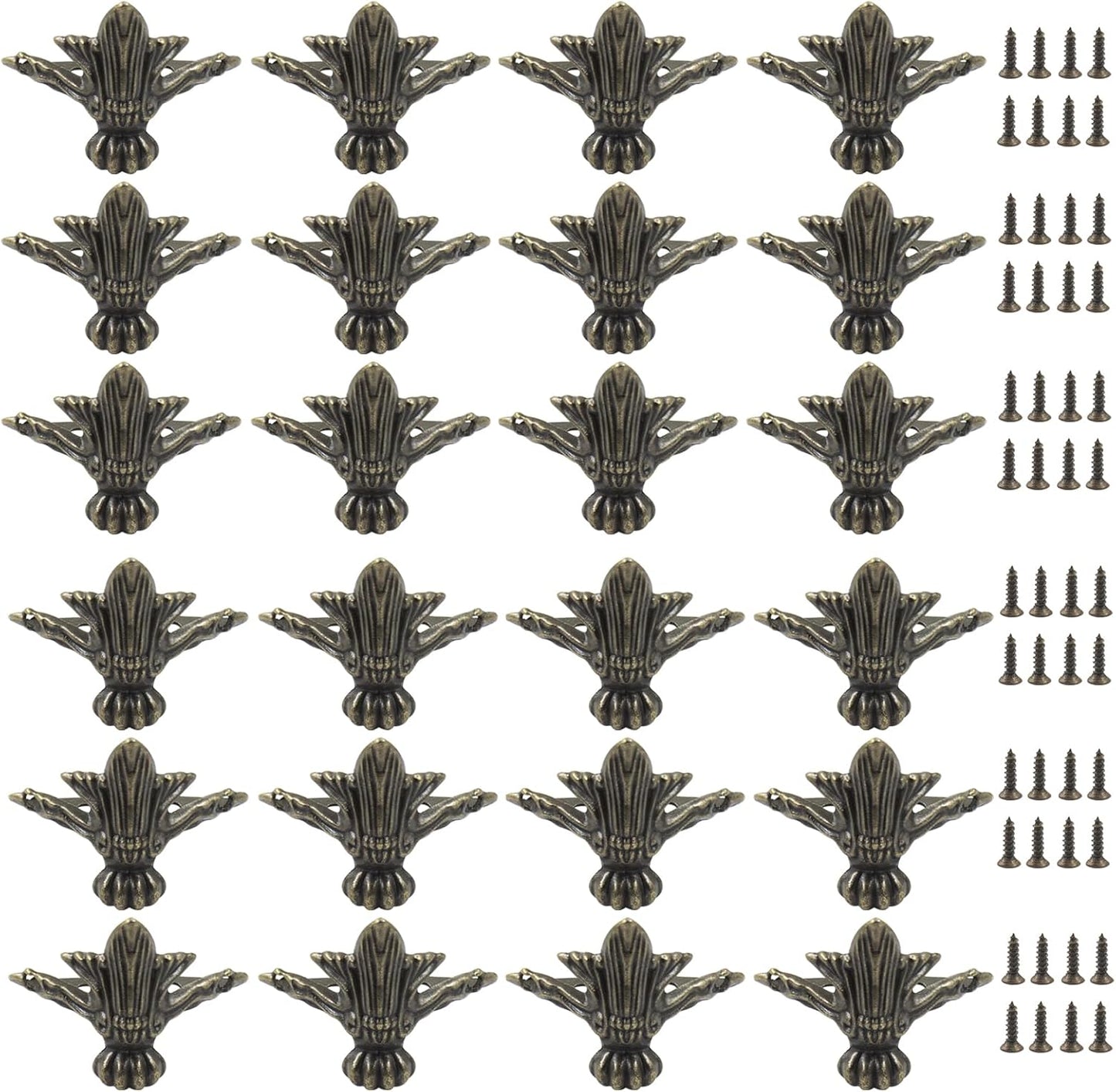 Patas decorativas latón antiguo set 24 piezas para caja joyas