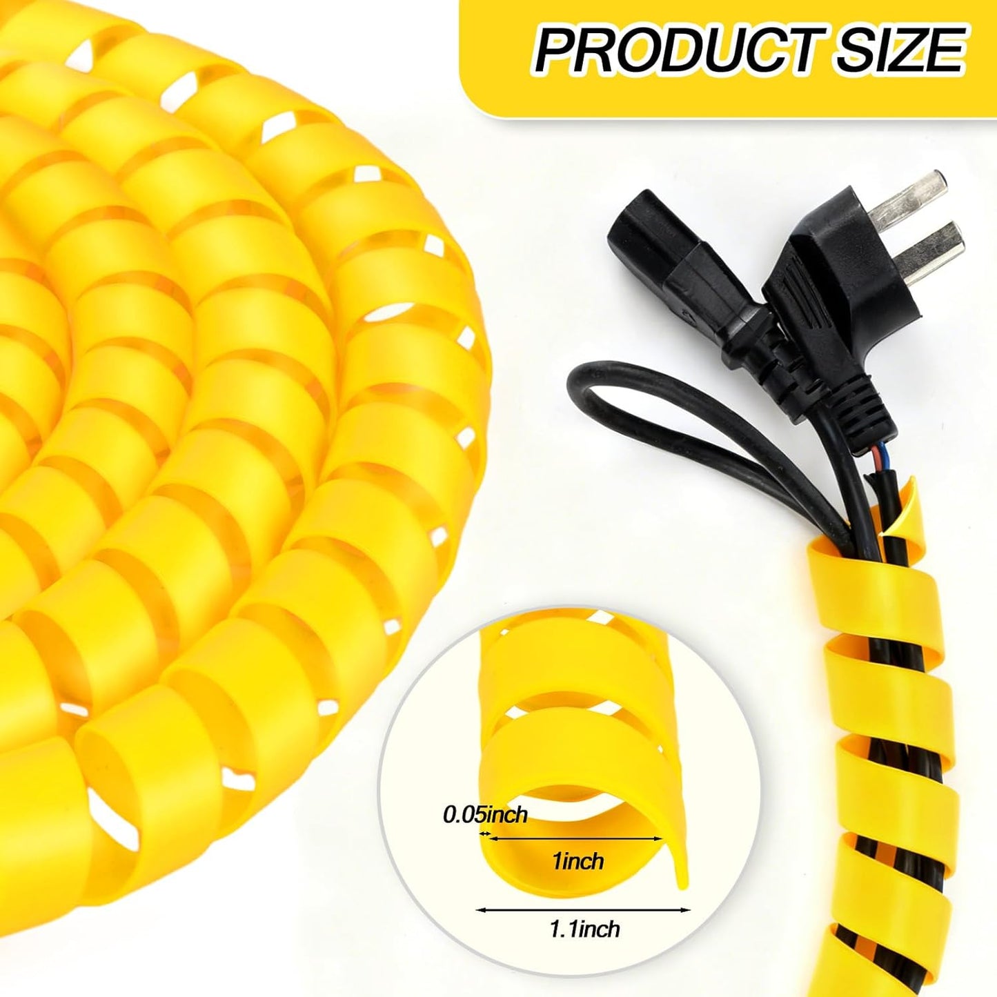Protector cable manguera envoltura espiral 12pies 1pulg resistente