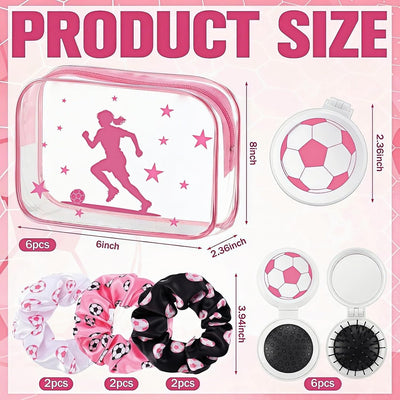 Bolsas cosméticos fútbol rosa para mujer regalo equipo deportivo