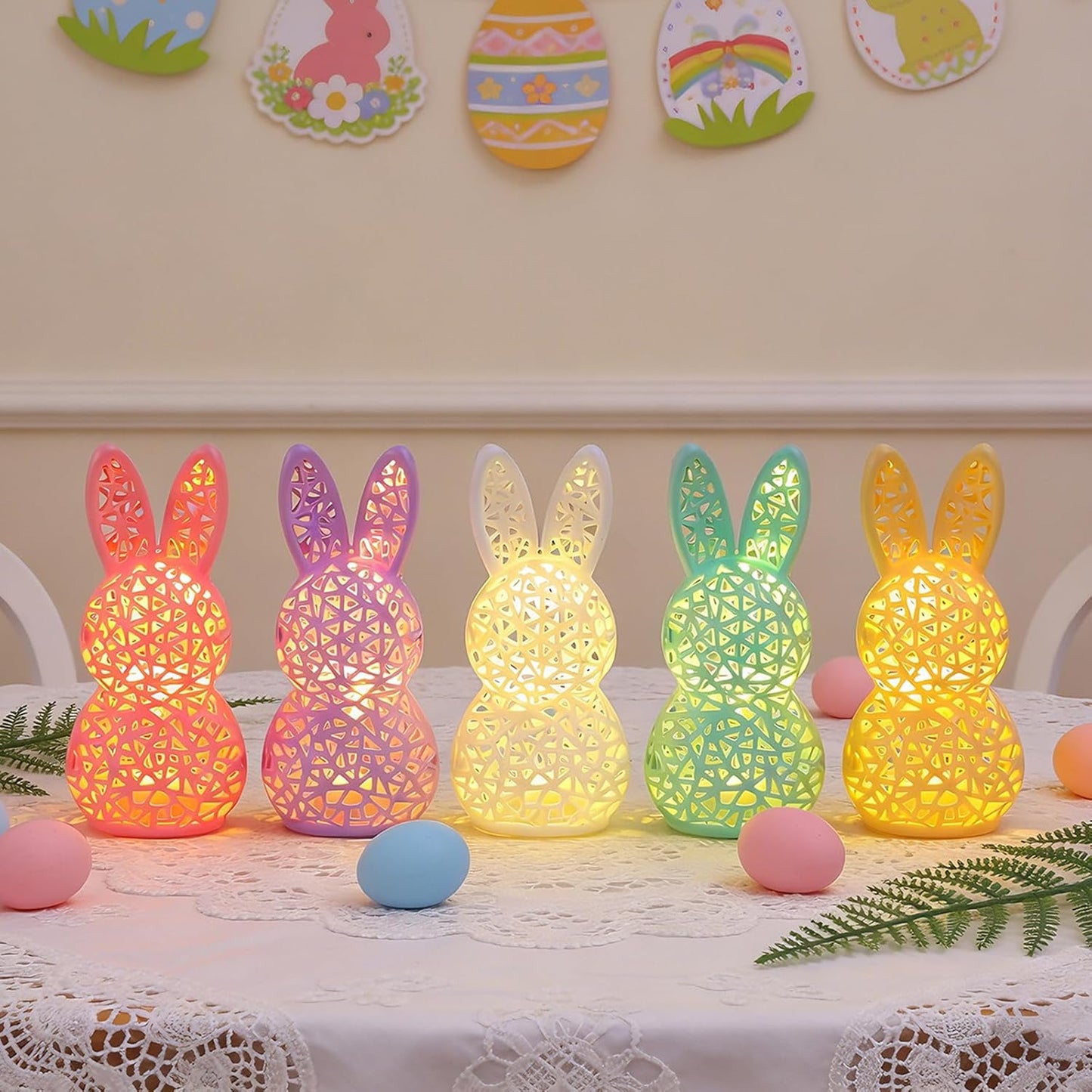Lámpara de conejo 3D para estantería y oficina