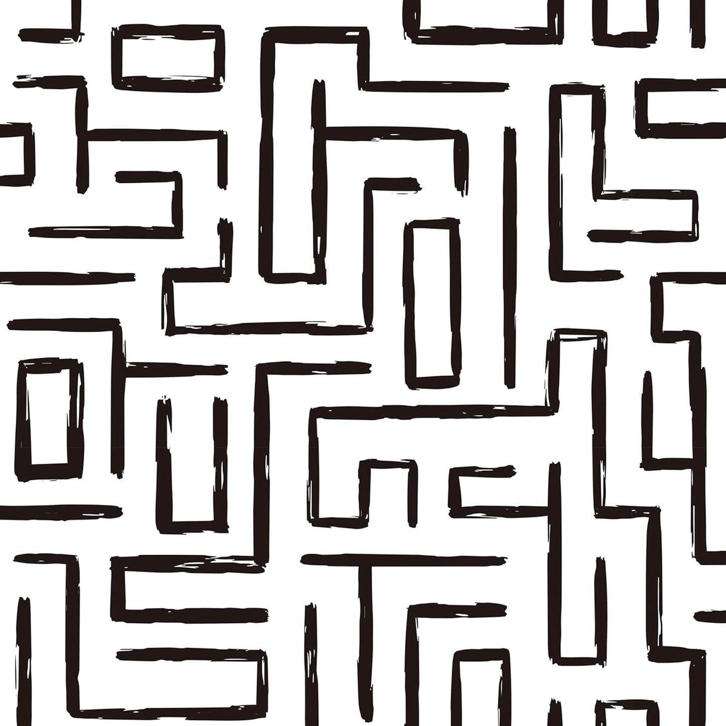 Papel Tapiz Abstracto Negro Blanco 17.5x120pulg Moderno