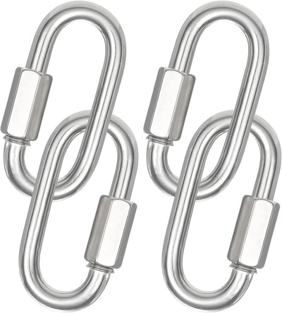 4 Eslabones Cadena 3.5pulg Acero Galvanizado M10 Mosqueton 3/8pulg