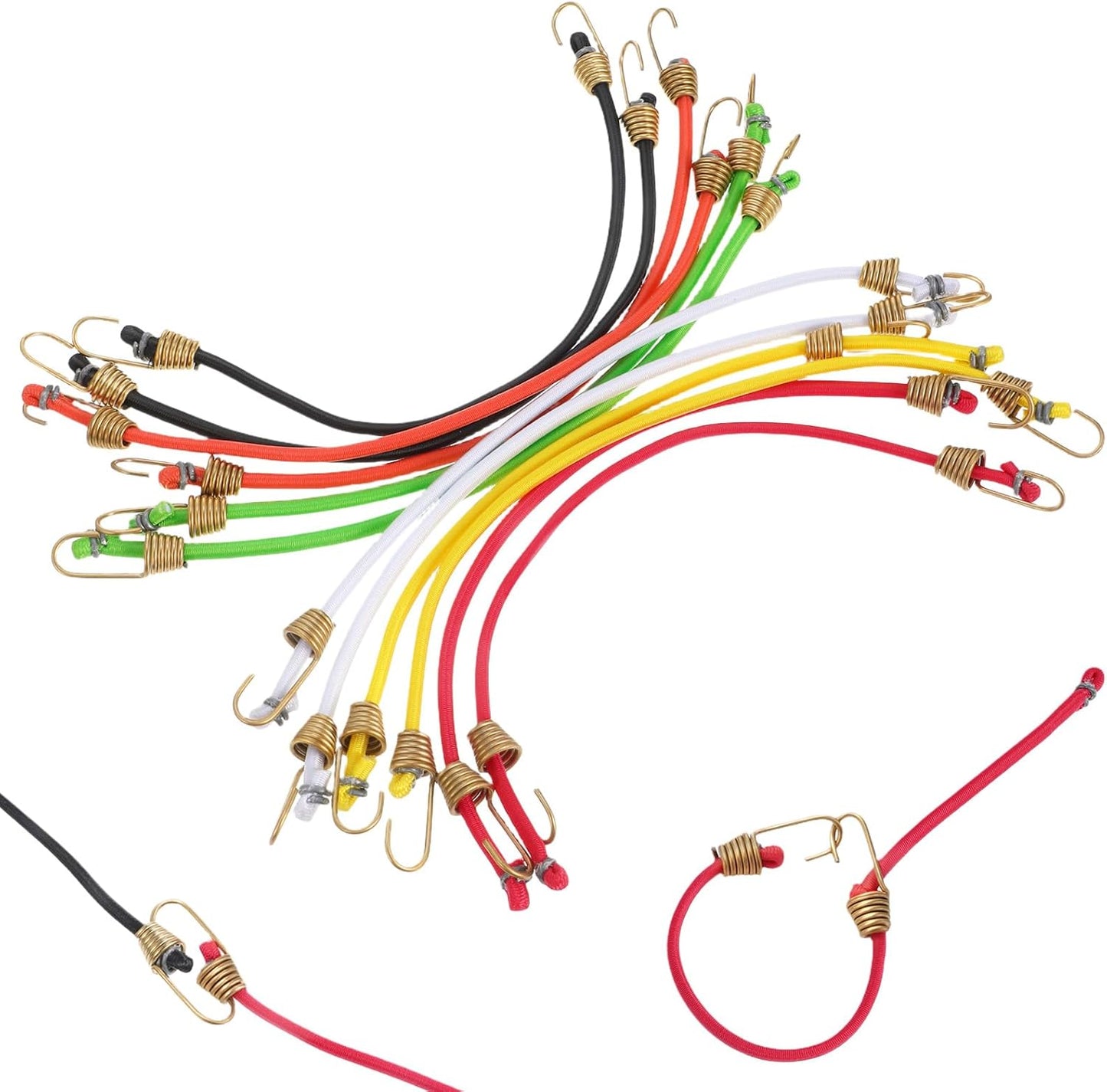 12 Pzas Cuerdas Bungee Ajustables 10pulg para Viaje y Campamento