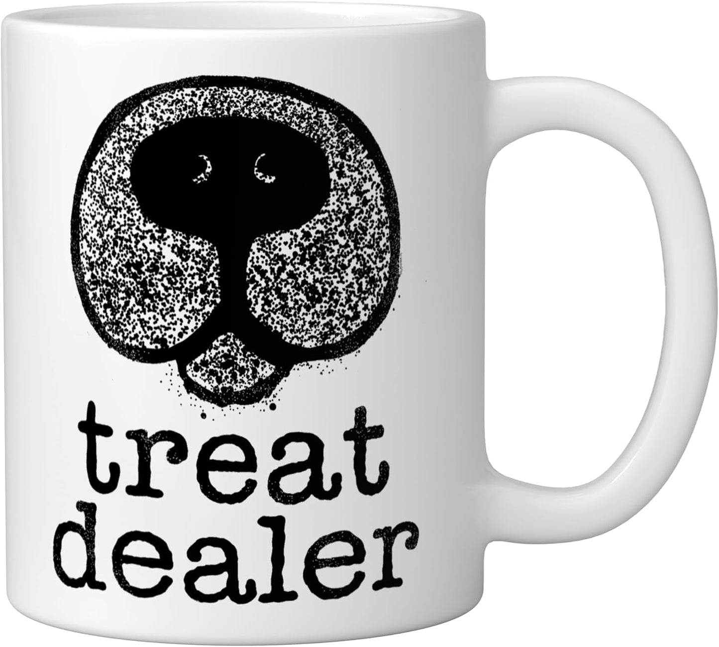 Taza cerámica para perro con mensaje en nariz blanca