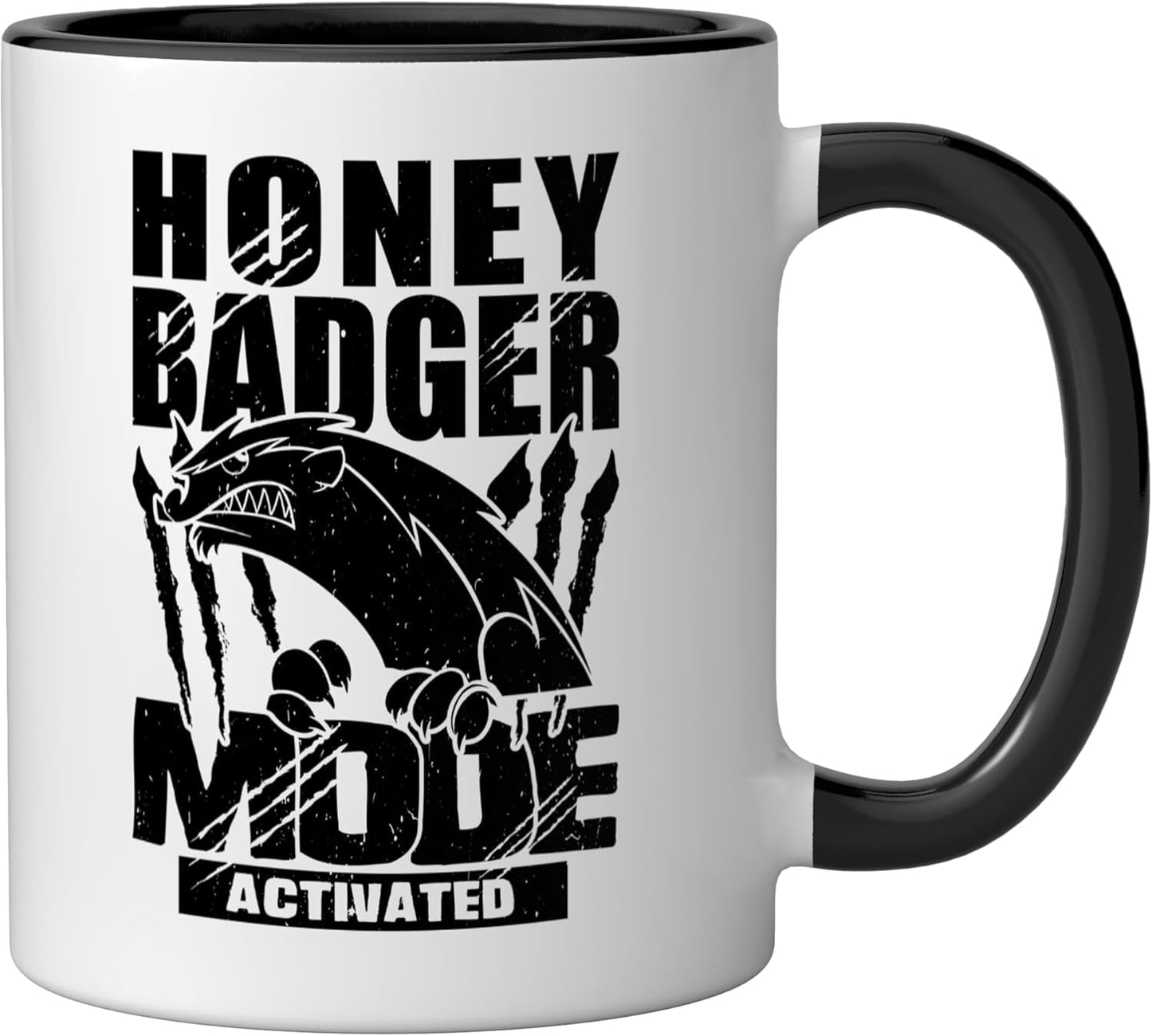 Taza cerámica Honey Badger negra/blanca