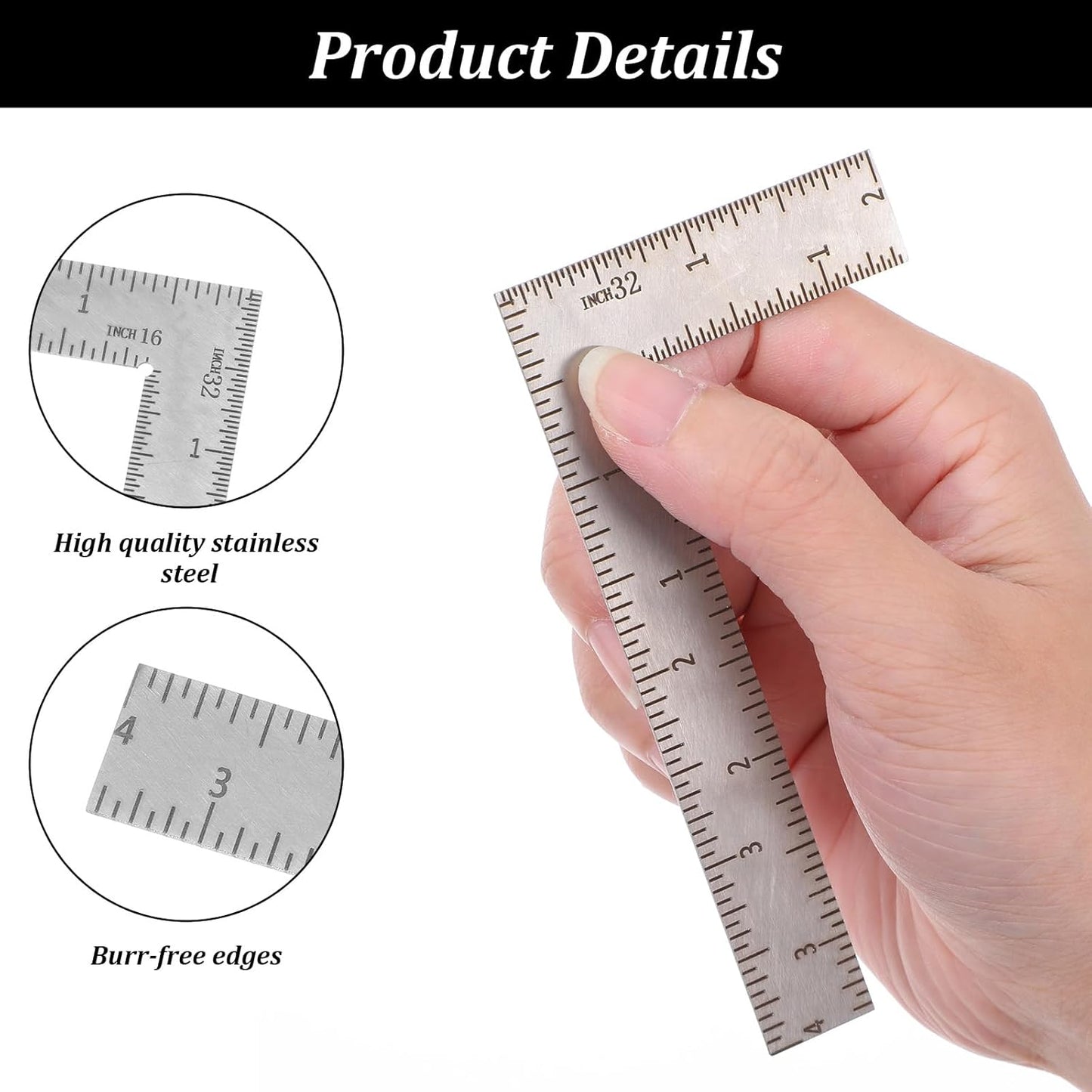 Regla en L acero inox 2x4 pulg ingeniero carpintero