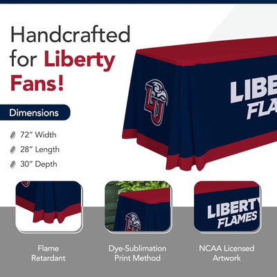 Manta para mesa universitaria Liberty Flames 6' azul marino rojo