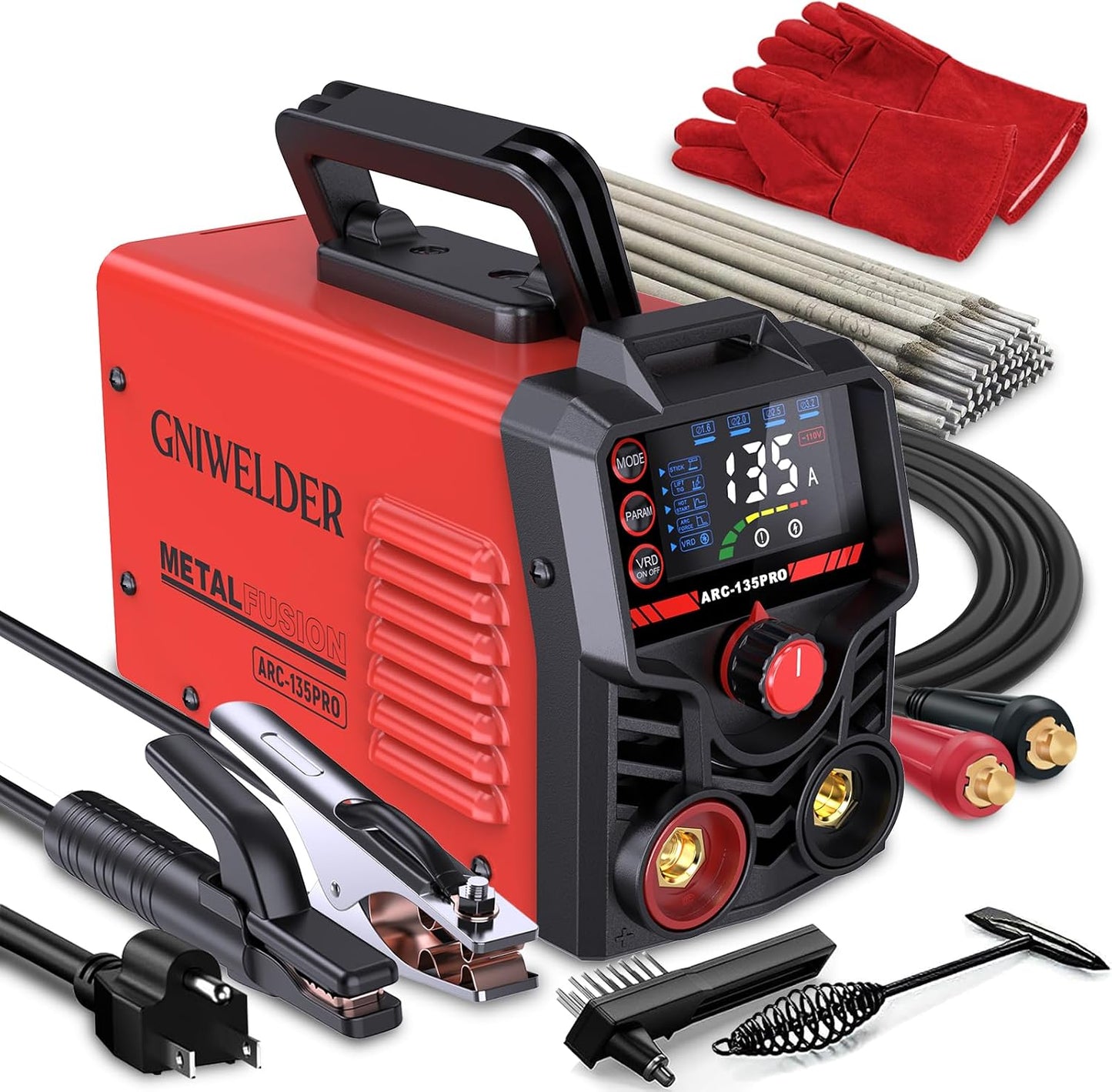 Soldadora TIG 135A mini 110V con pantalla LED antiadherente