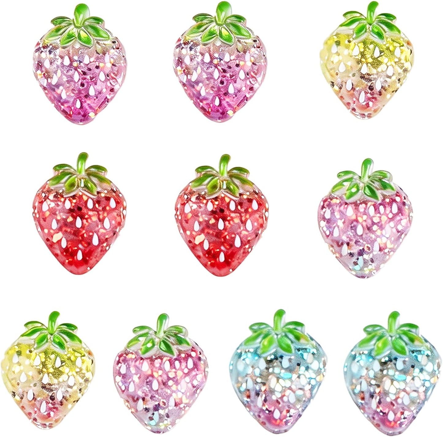 Imanes de fresa decorativas para refrigerador, 10 unidades, regalo para niñas y mujeres