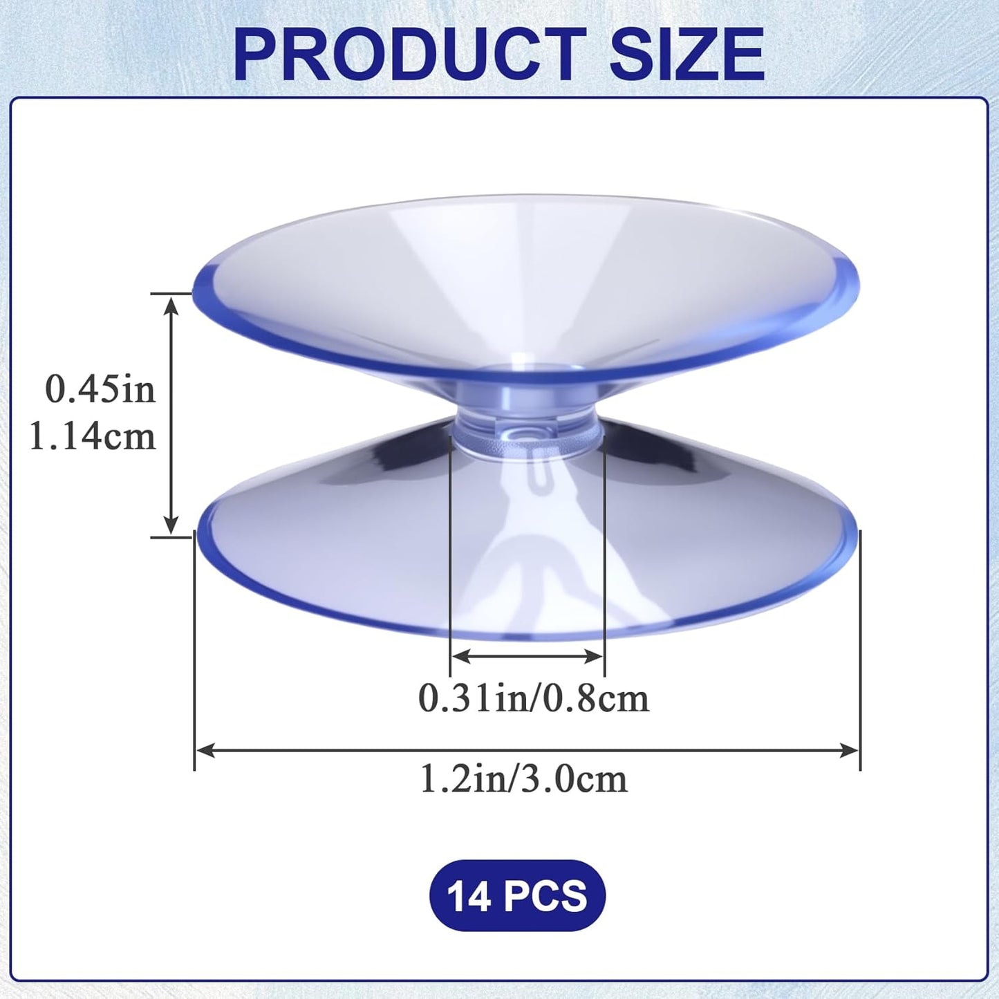 14 Pzas Ventosas PVC transparente para muebles de vidrio