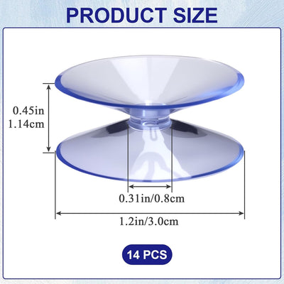 14 Pzas Ventosas PVC transparente para muebles de vidrio