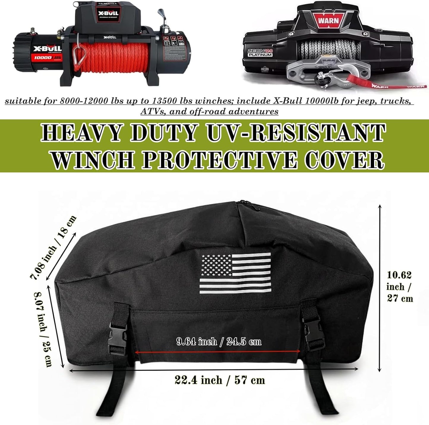 Funda cabrestante 900D resistente agua UV con banda ajustable