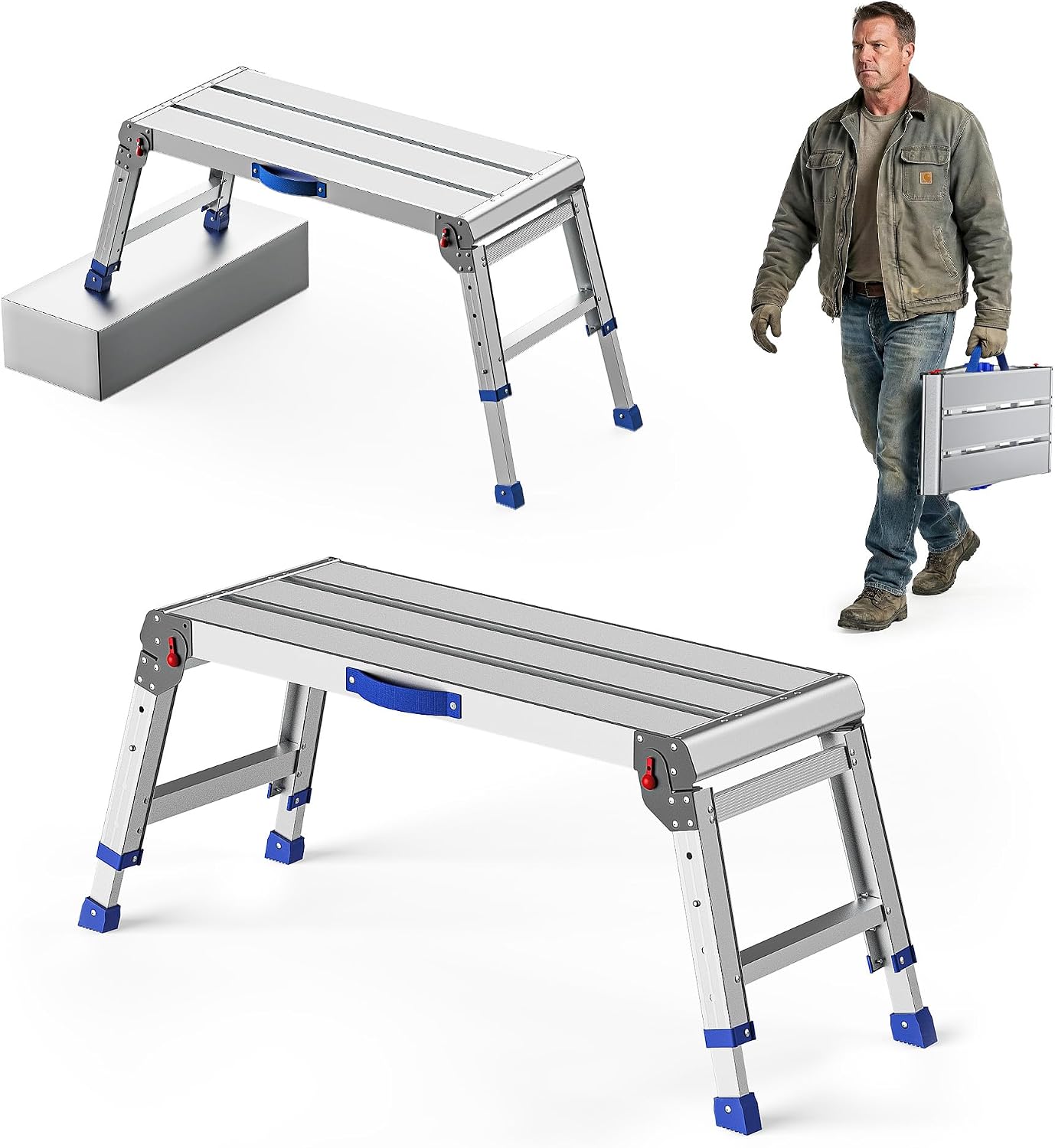 Plataforma trabajo plegable aluminio altura ajustable 800lb