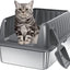 Caja arena acero inox gatos con tapa antiadherente