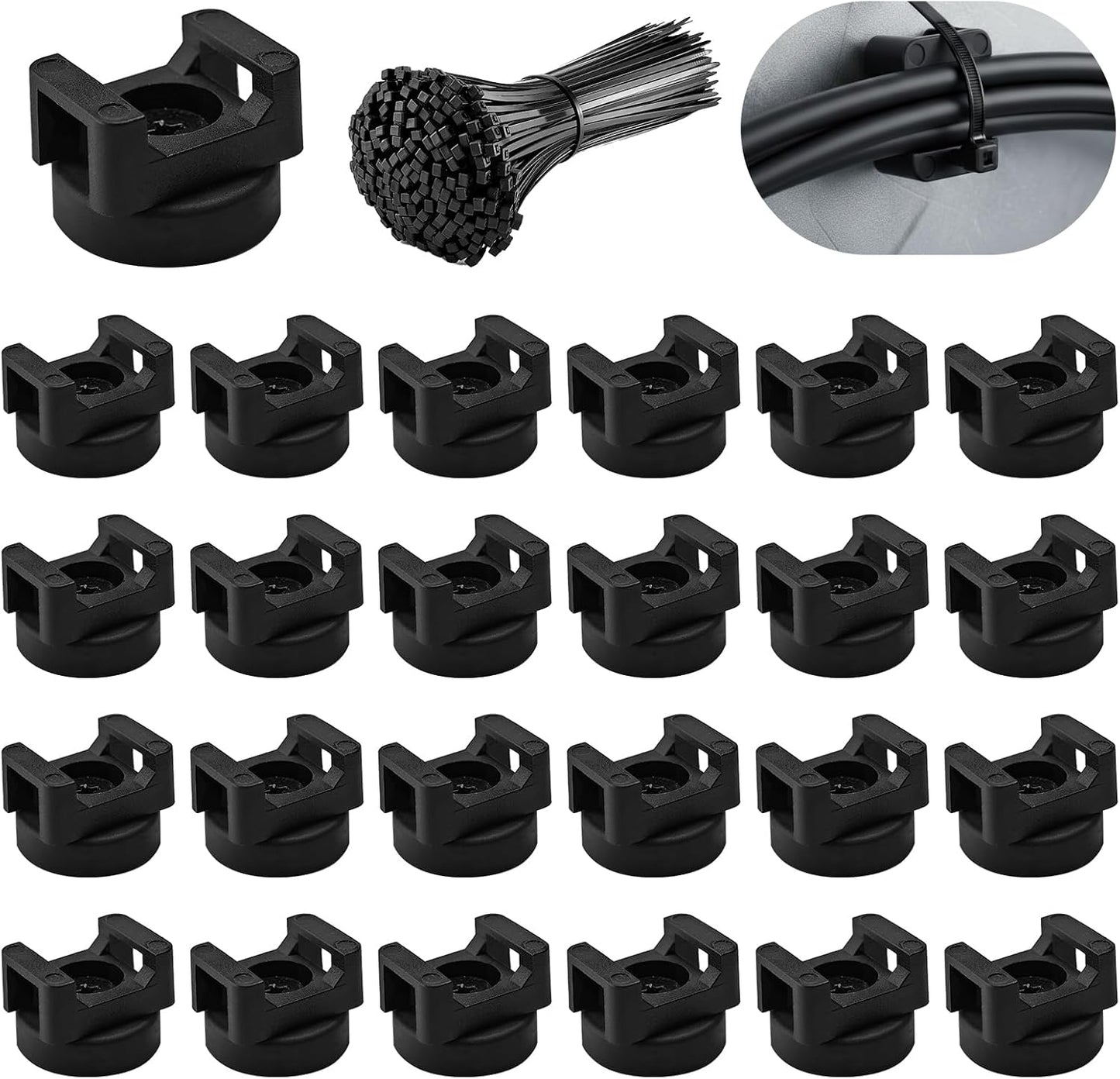 24 Pzas Soportes Magnéticos Cremallera para Organizar Cables