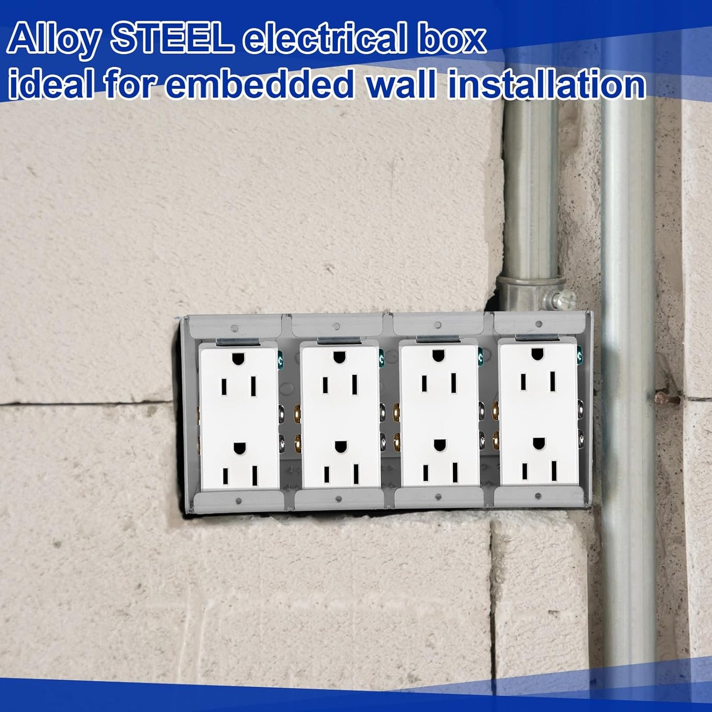 Caja eléctrica metal 4 cuadrillas interruptor multidispositivo
