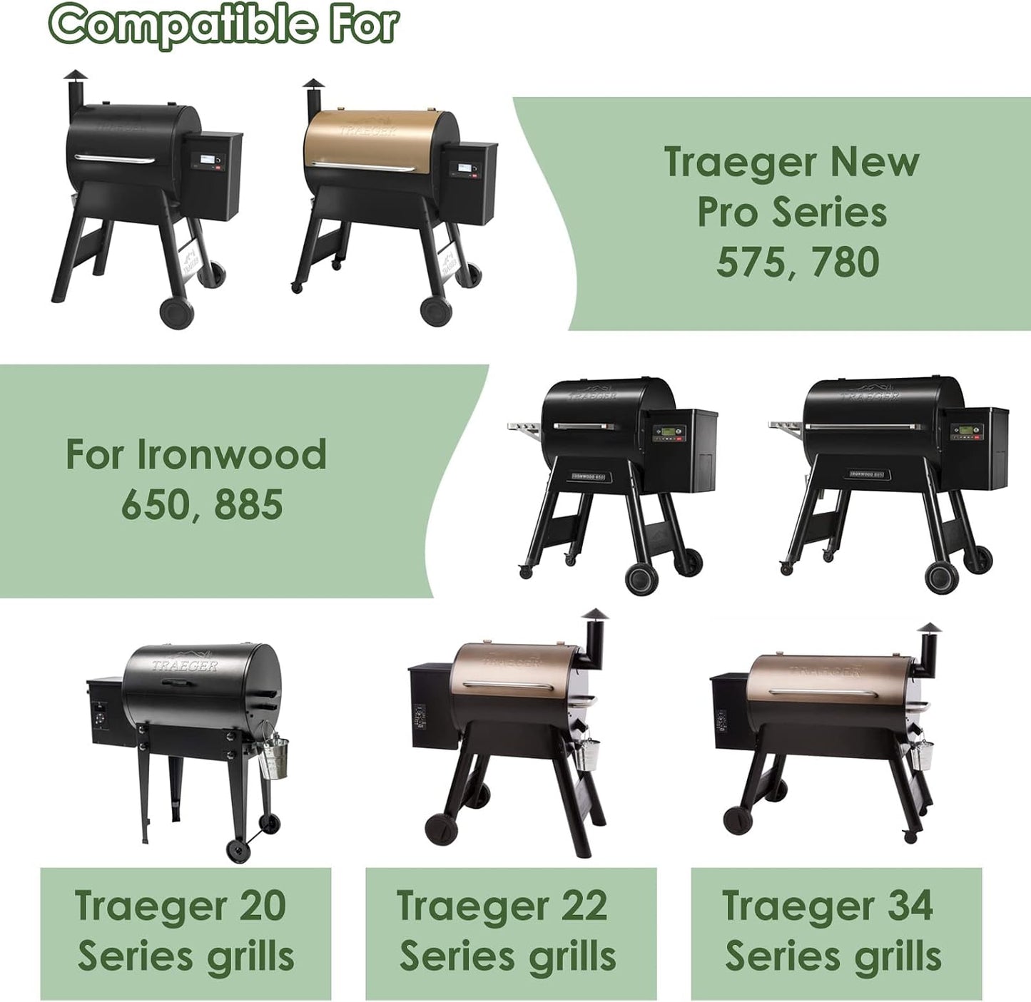 25 Forros Cubo Grasa 4.9x4.5pulg Comp Traeger Pro 575/780