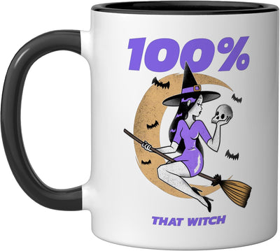 Taza cerámica That Witch 100% negra/blanca