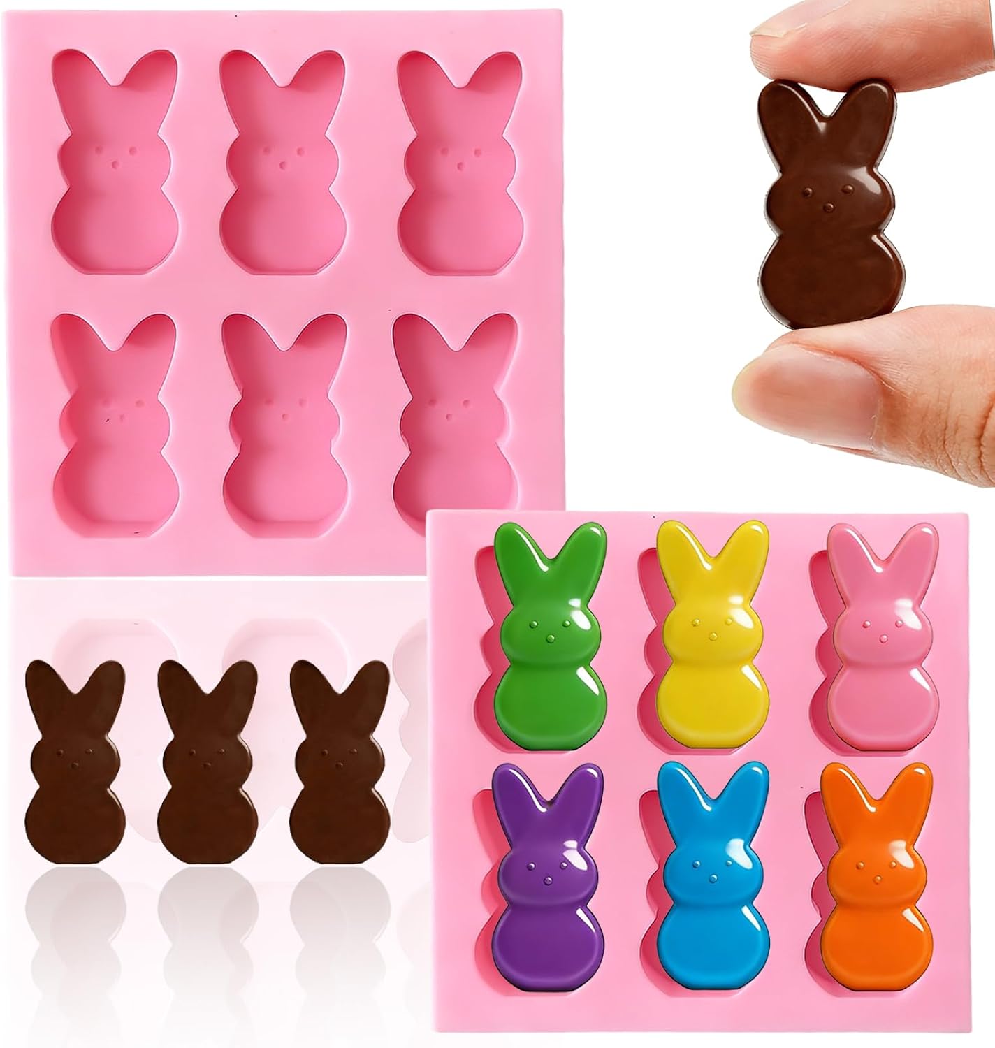 Moldes silicona Pascua 6 cavidades conejo decoración pastel