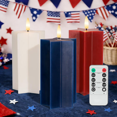 Velas LED estrella 4 de Julio con control remoto