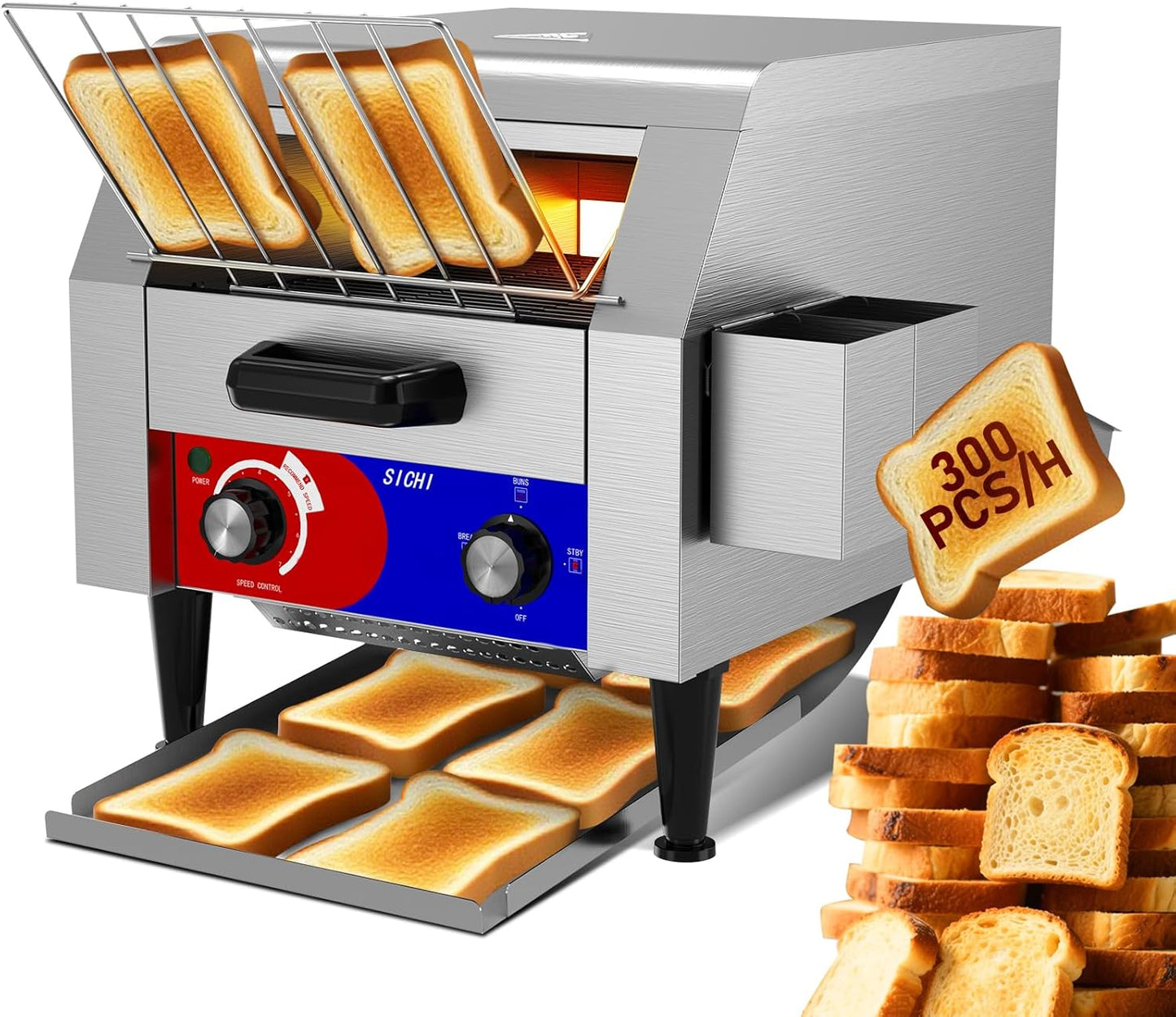 Tostadora Comercial Ranura Ancha 2 Rebanadas 300 Hora