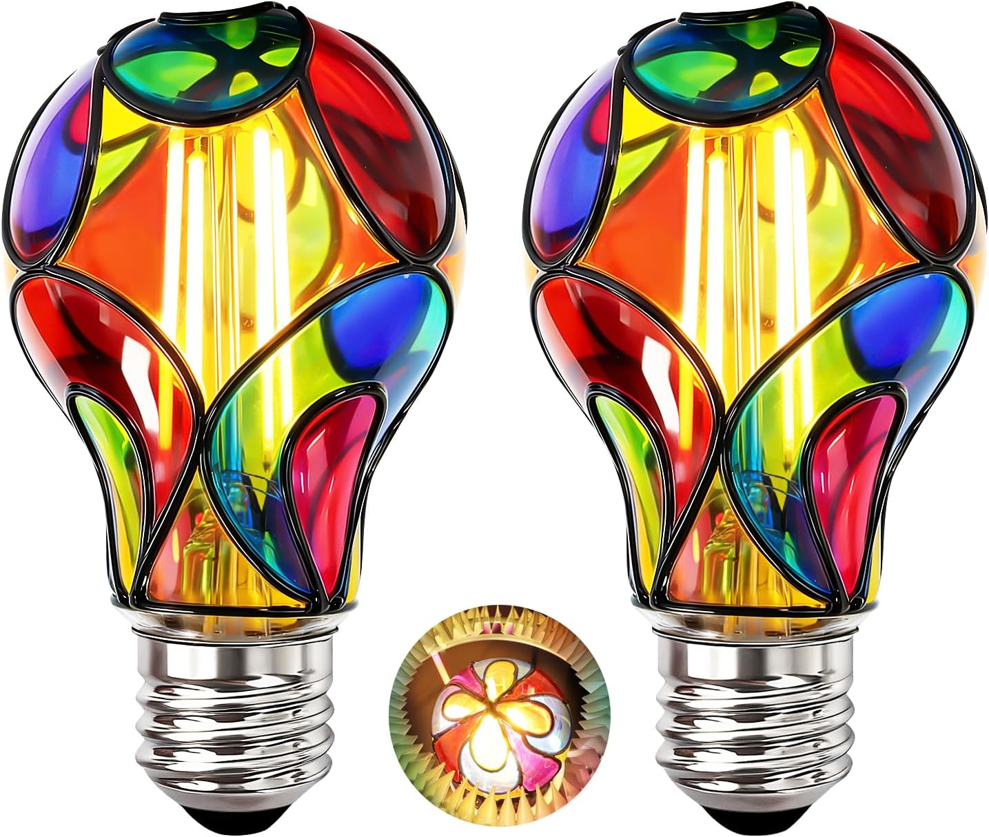 Bombilla LED A19 4W color ámbar decorativa