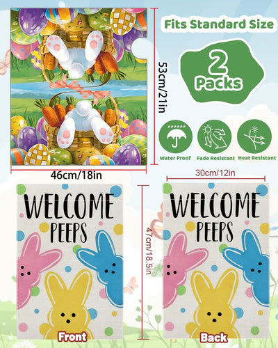 Fundas magnéticas Pascua tamaño estándar con bandera jardín set 2