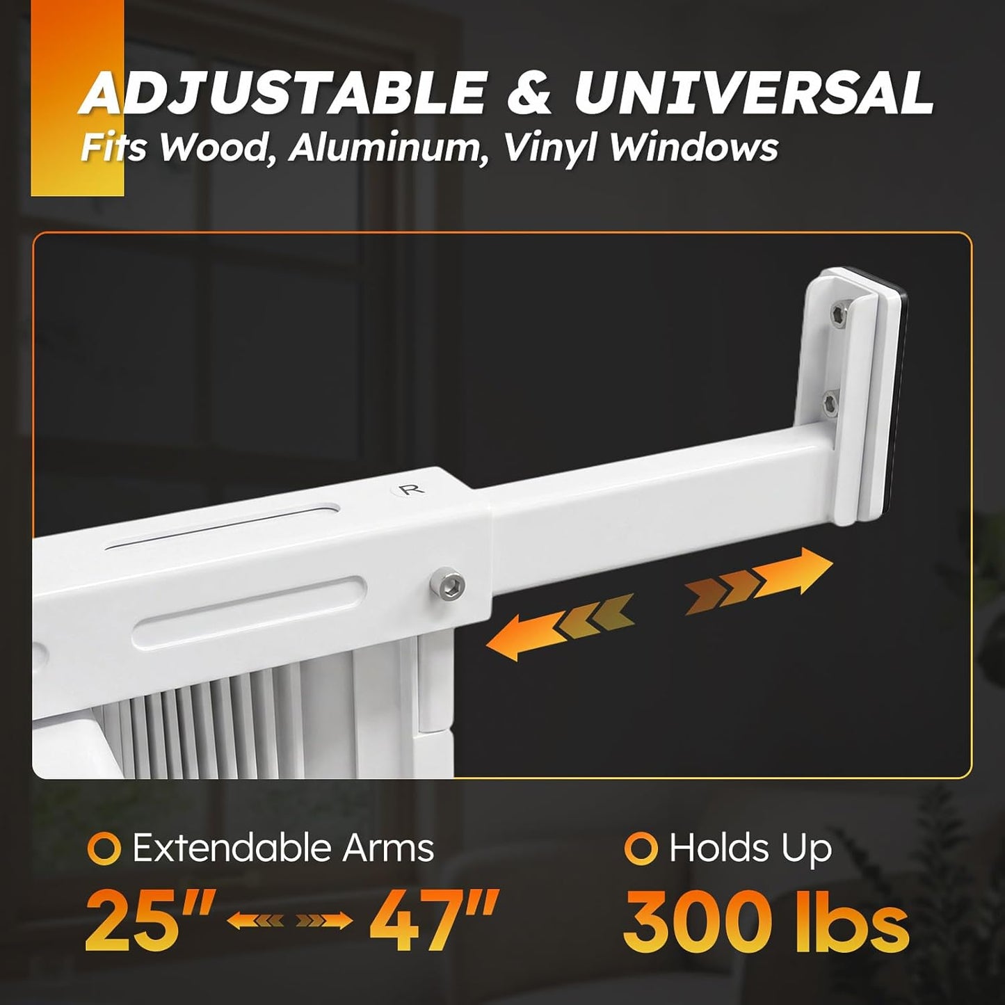 Soporte CA ventana ajustable 25-47pulg anticondensación 300lb