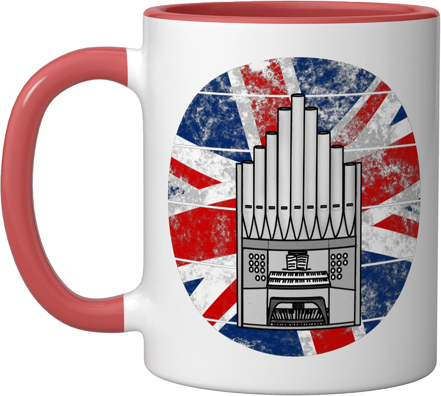 Taza cerámica con bandera del Reino Unido para organista británico