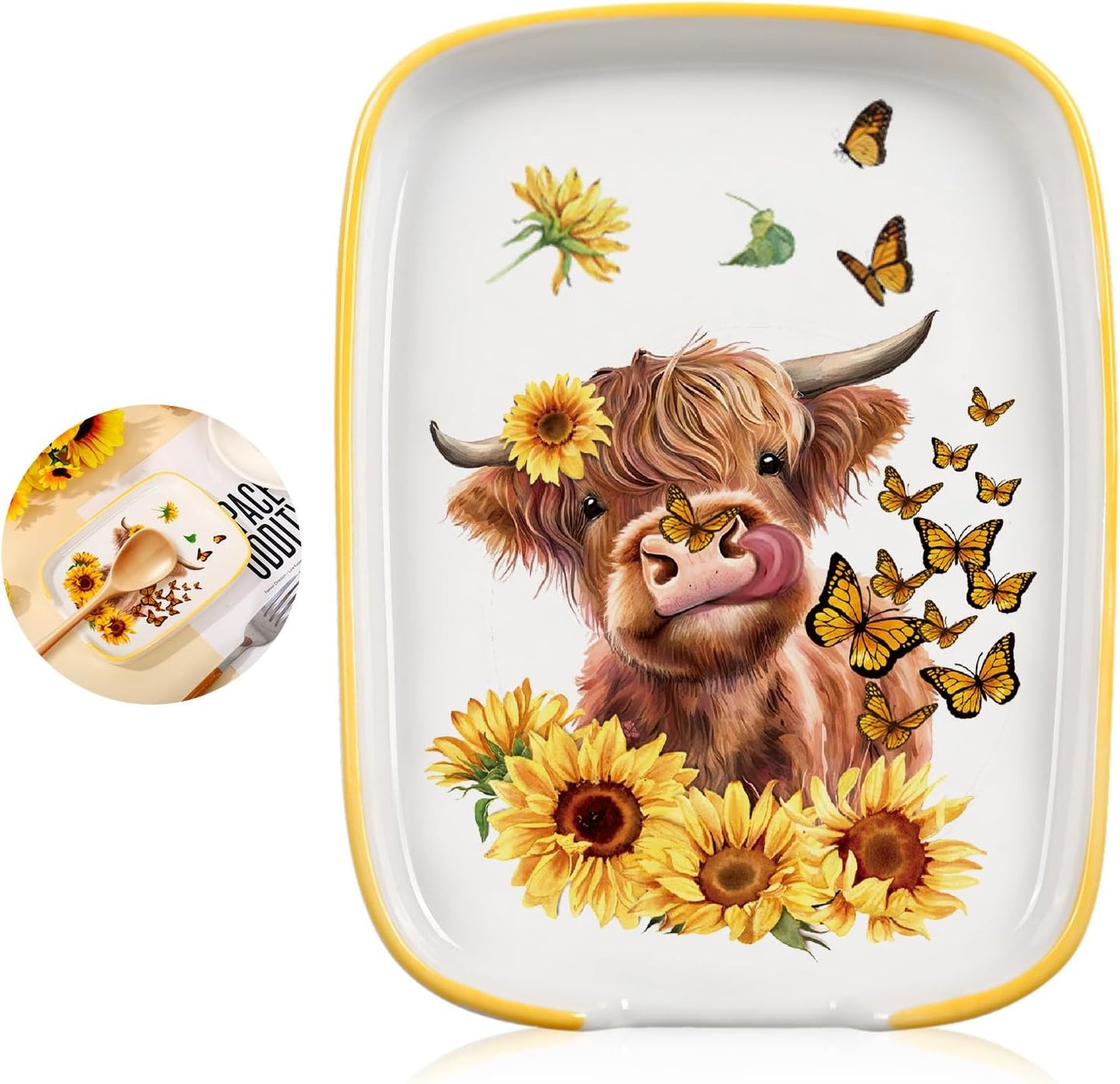 Soporte para cuchara de vaca Highland de 5.9 pulgadas, utensilios de cocina