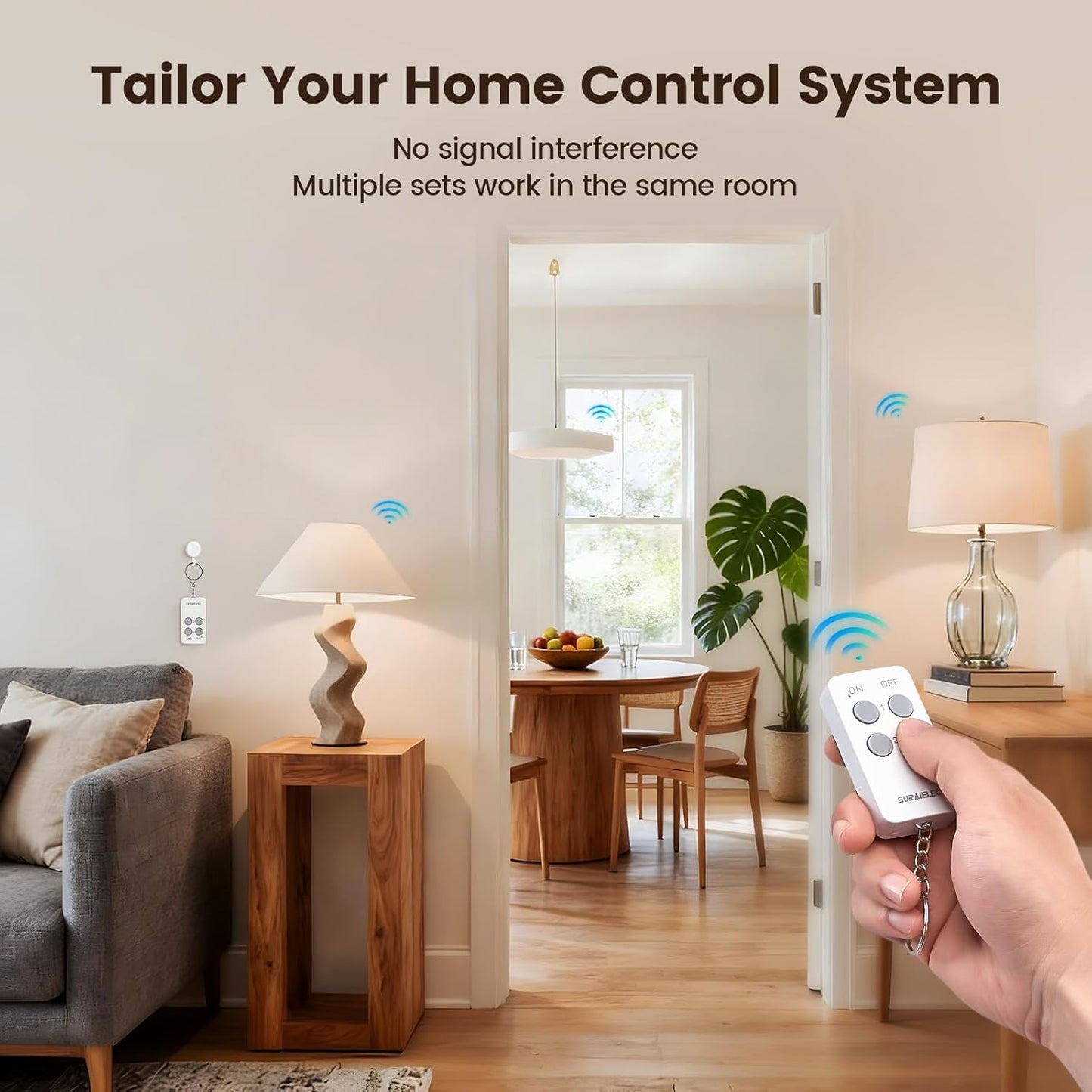 Kit control remoto 2 canales llavero con interruptor luz