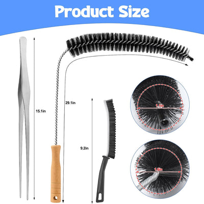Kit limpiador secadora 3 pzas cepillo flexible trampa pelusa