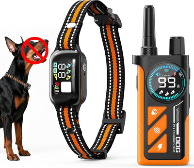 Collar antiladridos 2en1 para perro 4500ft con control remoto