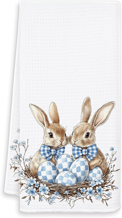 Toallas de cocina con huevo de Pascua azul coqueta para baño de niñ