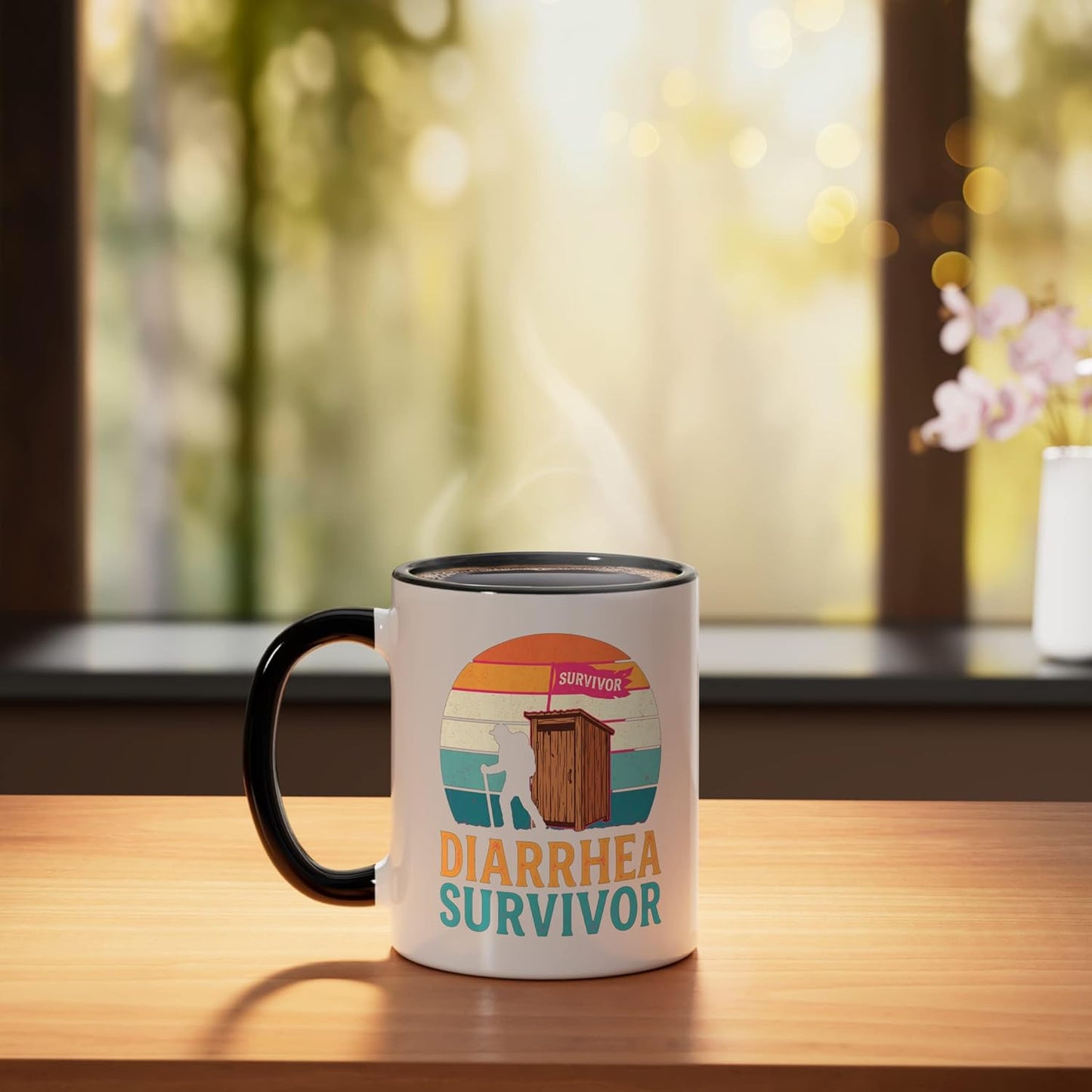 Taza Cerámica Humor Camino Senderismo Negro Blanco