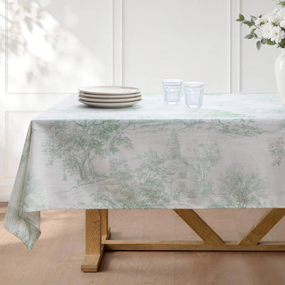 Mantel Rectangular Impermeable Lino Verde Salvia 52x70pulg