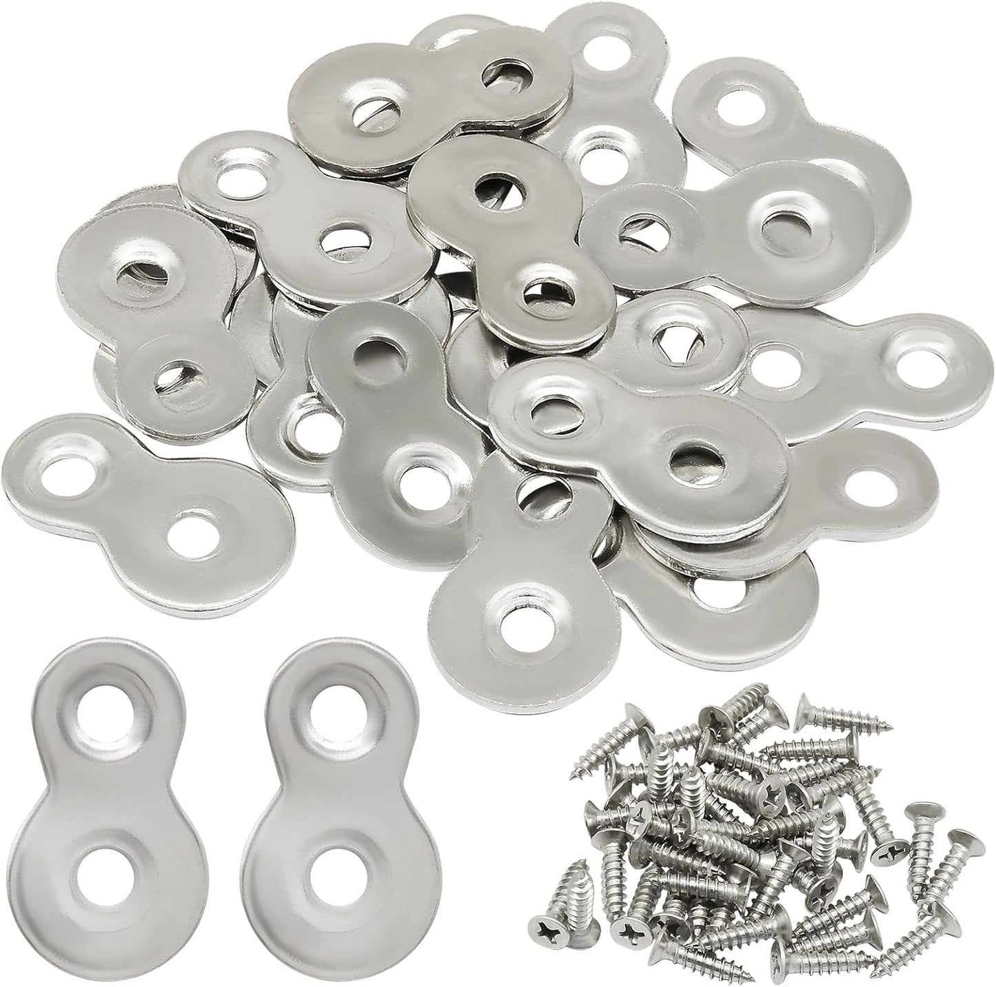 Sujetadores mesa metal plateado set 20