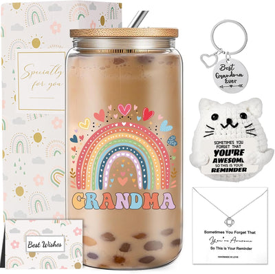 Juego regalo para abuela con taza vidrio 16oz