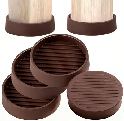 Almohadillas antiderrap goma para muebles 3x3pulg marrón