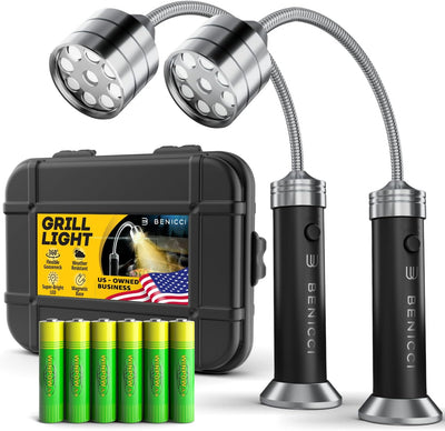 2 Luces LED flexibles para parrilla con base magnética 360