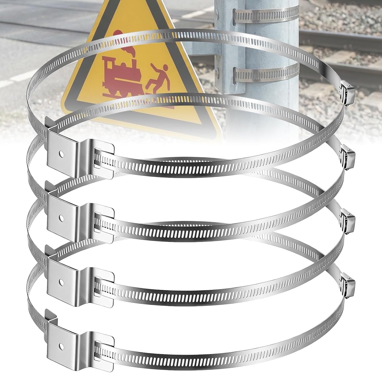 Pack 4 Soportes Ajustables Poste Metal 4-15pulg
