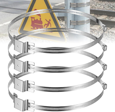 Pack 4 Soportes Ajustables Poste Metal 4-15pulg