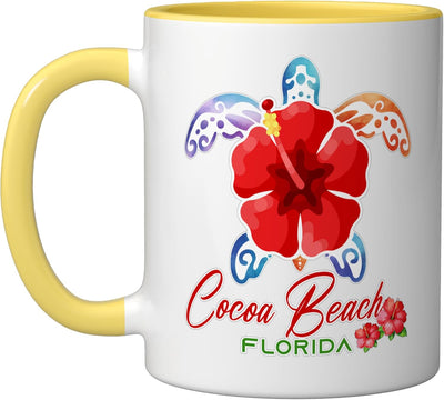 Taza Cerámica Cocoa Beach Tortuga Tropicales Verano Florida