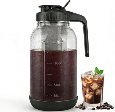 Cafetera frío jarra Mason con filtro de acero inoxidable 64 oz negro