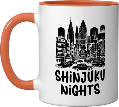 Taza Cerámica Japonesa Shinjuku Naranja/Blanco