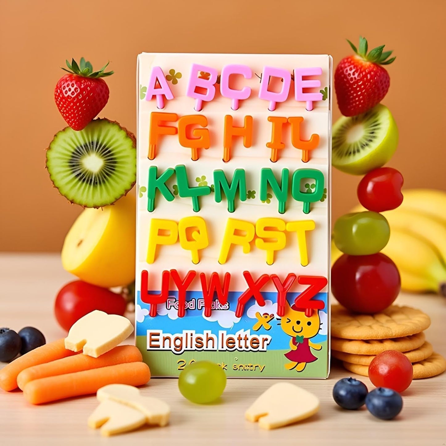 26 Palillos Decorativos para Frutas y Postres Bento
